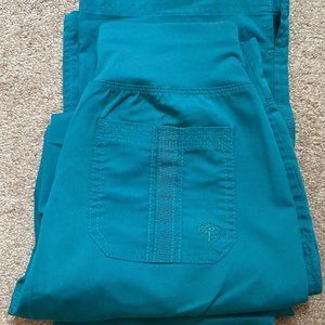 Purple Label Turquoise Yoga-Style Scrub Pants